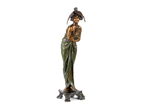 Bronzefigur im Stil Art Nouveau